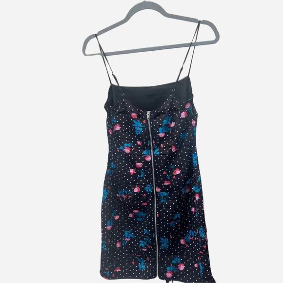 For Love & Lemons Posey Mini Dress Black Roses NWT with gloves - Picture 4 of 7